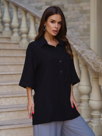 Сорочка ISSA Plus модель 14784_черный Фото