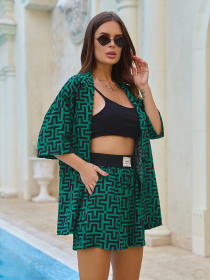 Повседневный костюм ISSA Plus модель 14785_зеленый Повседневный костюм ISSA Plus модель 14785_зеленый Фото