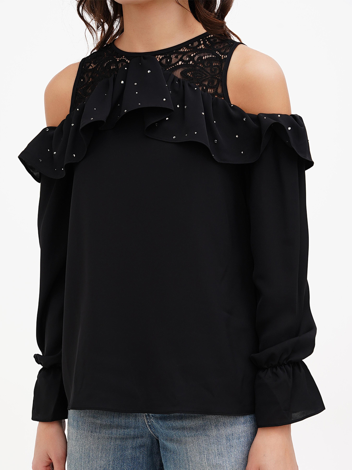 Блуза Sassofono модель A272-SF-1623_чёрный Фото