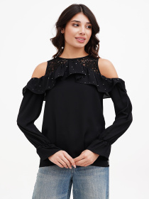 Блуза Sassofono модель A272-SF-1623_чёрный Фото