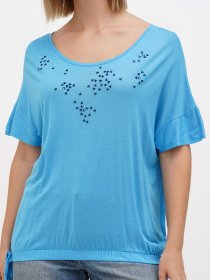 Блуза Sassofono модель A272-SF-1627_голубой Блуза Sassofono модель A272-SF-1627_голубой Фото