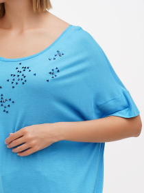 Блуза Sassofono модель A272-SF-1627_голубой Блуза Sassofono модель A272-SF-1627_голубой Фото