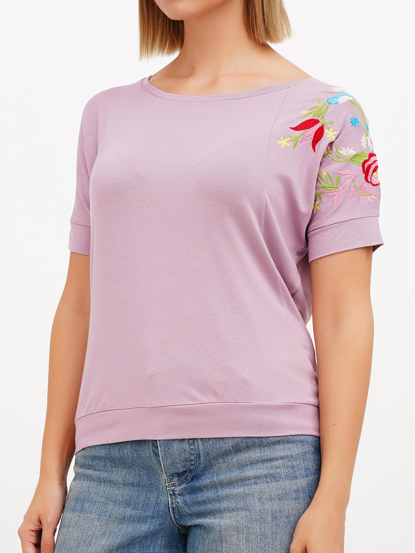 Футболка Sassofono модель A272-SF-1639_сиреневый Фото