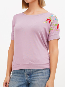 Футболка Sassofono модель A272-SF-1639_сиреневый Фото