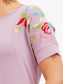 Футболка Sassofono модель A272-SF-1639_сиреневый Фото