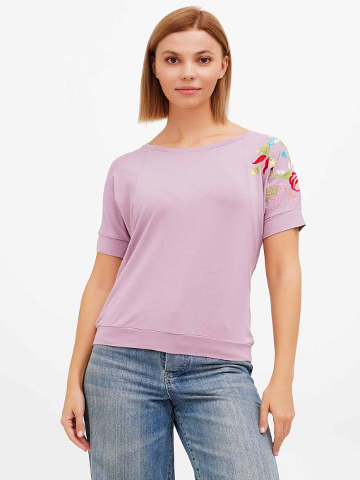 Футболка Sassofono модель A272-SF-1639_сиреневый Фото