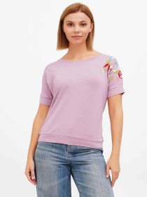 Футболка Sassofono модель A272-SF-1639_сиреневый Фото