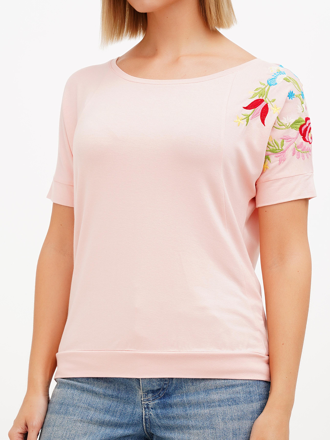 Футболка Sassofono модель A272-SF-1639_пудровый Фото