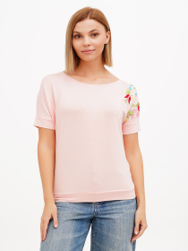 Футболка Sassofono модель A272-SF-1639_пудровый Фото