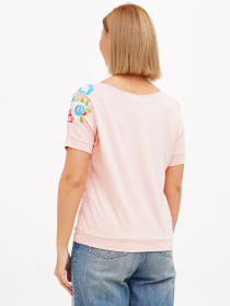 Футболка Sassofono модель A272-SF-1639_пудровый Футболка Sassofono модель A272-SF-1639_пудровый Фото