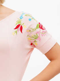 Футболка Sassofono модель A272-SF-1639_пудровый Футболка Sassofono модель A272-SF-1639_пудровый Фото