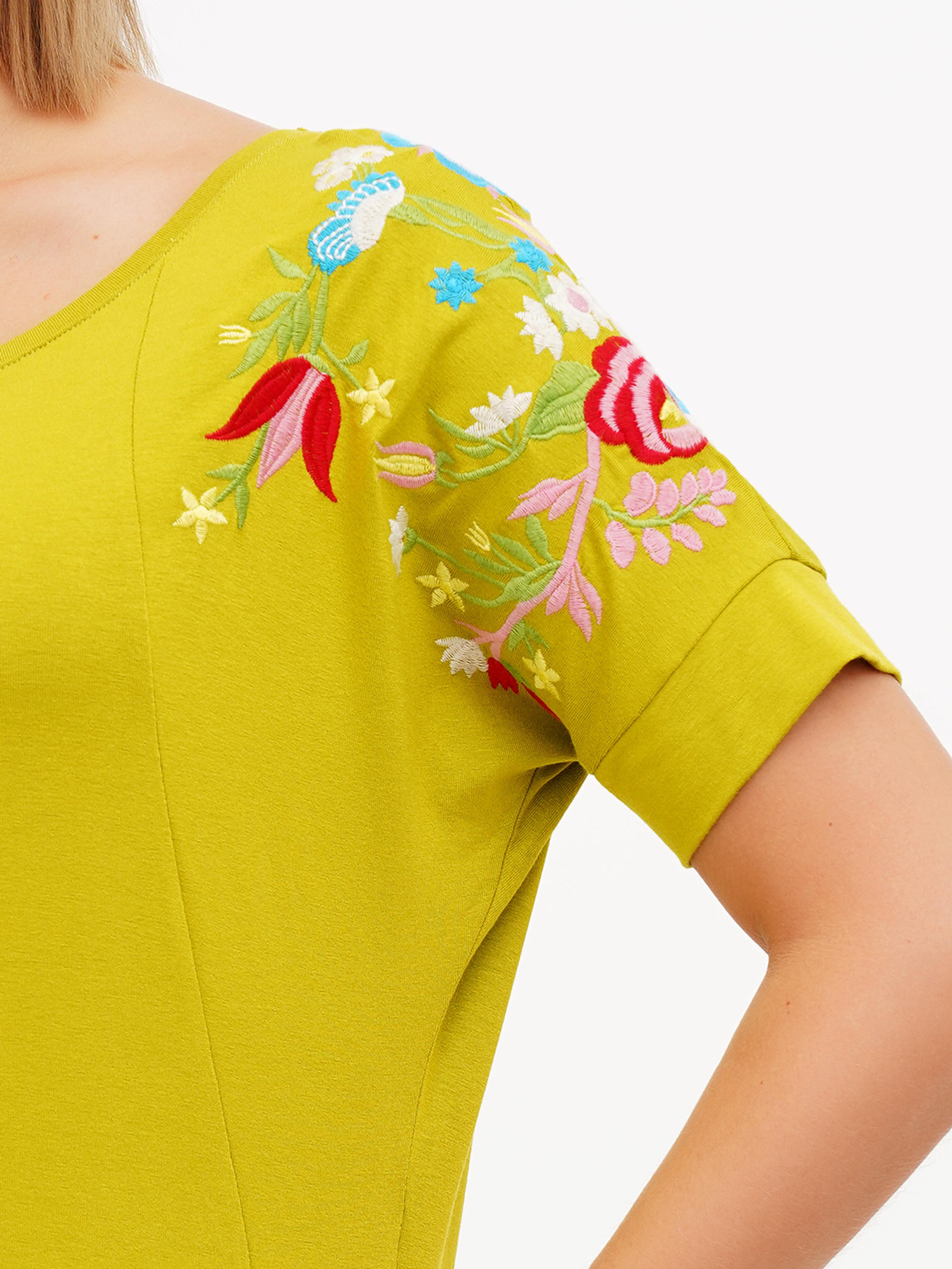 Футболка Sassofono модель A272-SF-1639_оливковый Фото