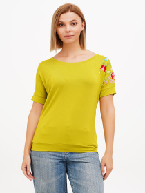 Футболка Sassofono модель A272-SF-1639_оливковый Фото