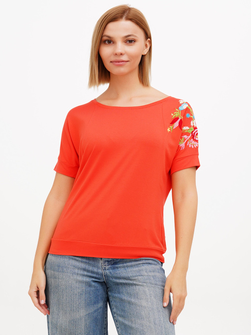 Футболка Sassofono модель A272-SF-1639_кораловий Фото