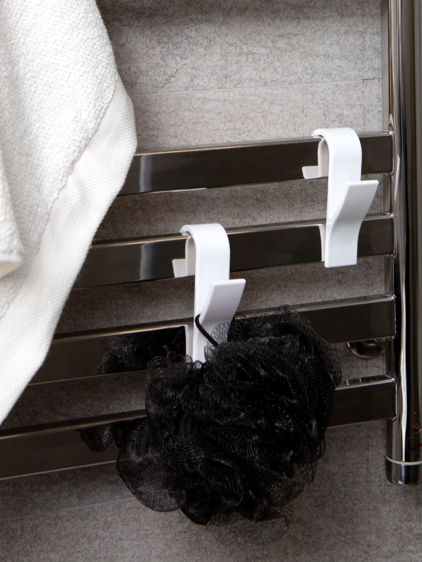 Гачок для рушникосушки пластиковий білий MBM HOME модель HP-100 WHITE Фото