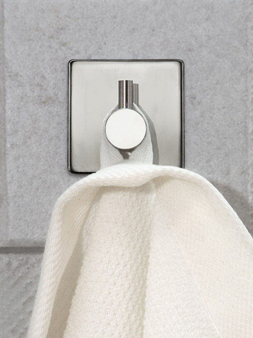 Гачок квадратний клейкий з полірованої нержавіючої сталі MBM HOME модель HSS-502S PSS Фото