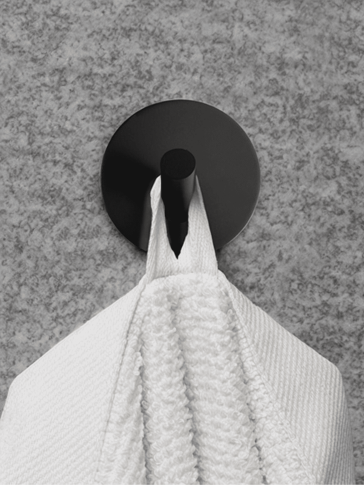 Гачок круглий клейкий з нержавіючої сталі чорний MBM HOME модель HSS-504R BLACK Фото