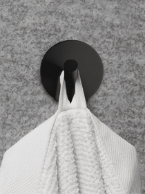 Гачок круглий клейкий з нержавіючої сталі чорний MBM HOME модель HSS-504R BLACK Фото