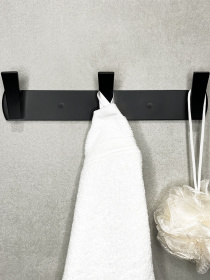Вішалка на 3 гачки чорна MBM HOME модель HA-02/3 BLACK Фото