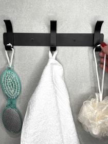 Вешалка на 3 крючка черная MBM MY HOME модель HA-04/3 BLACK Фото