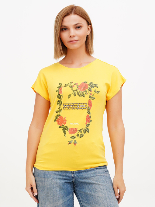 Футболка Sassofono модель A272-SF-1641_жёлтый Фото