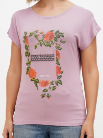 Футболка Sassofono модель A272-SF-1641_сиреневый Фото