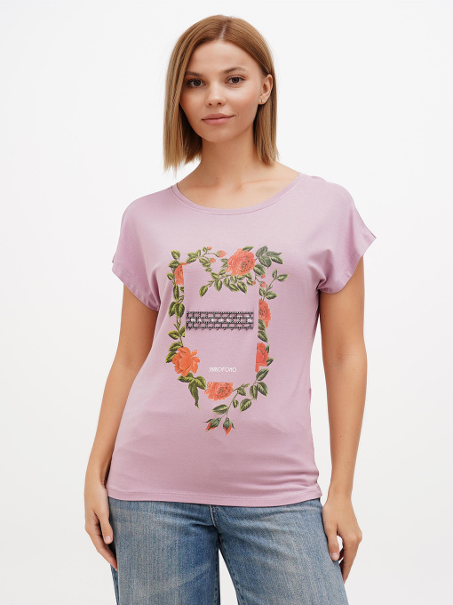 Футболка Sassofono модель A272-SF-1641_сиреневый Фото