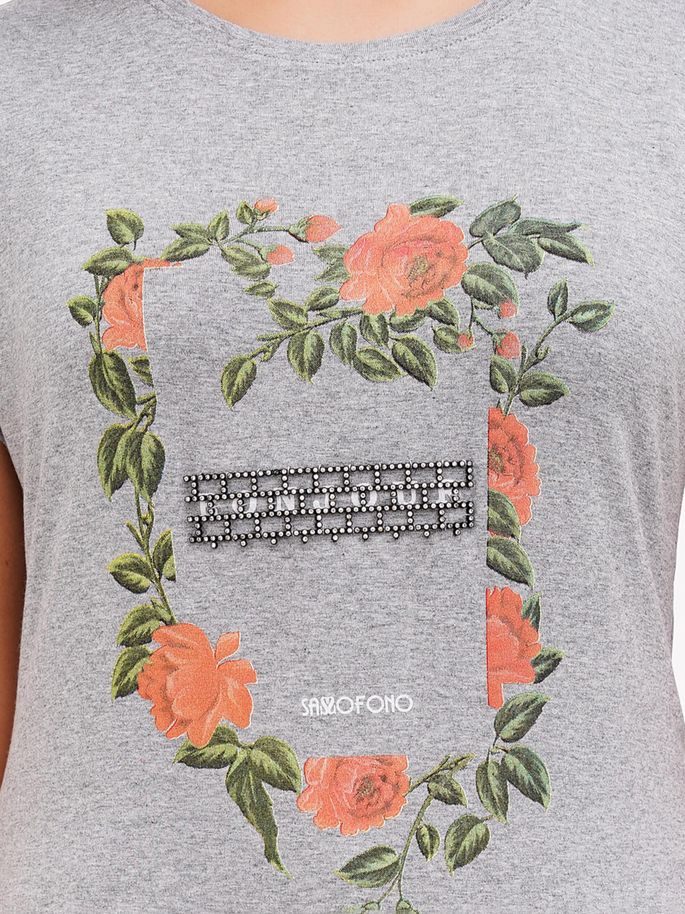 Футболка Sassofono модель A272-SF-1641_серый Фото