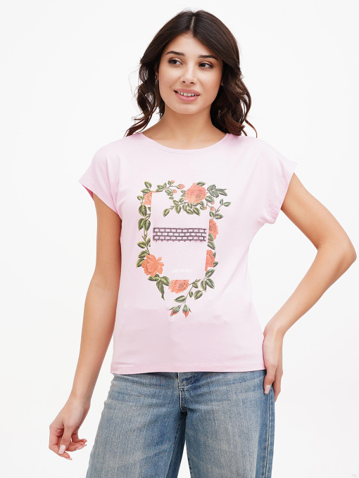 Футболка Sassofono модель A272-SF-1641_пудровый Фото