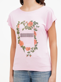 Футболка Sassofono модель A272-SF-1641_пудровый Футболка Sassofono модель A272-SF-1641_пудровый Фото