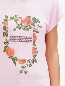 Футболка Sassofono модель A272-SF-1641_пудровый Футболка Sassofono модель A272-SF-1641_пудровый Фото