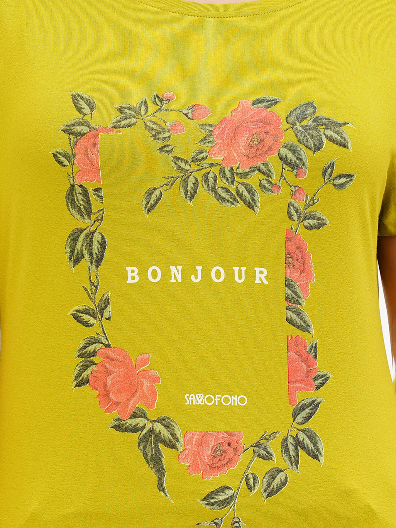 Футболка Sassofono модель A272-SF-1641_оливковый Фото