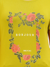 Футболка Sassofono модель A272-SF-1641_оливковый Фото