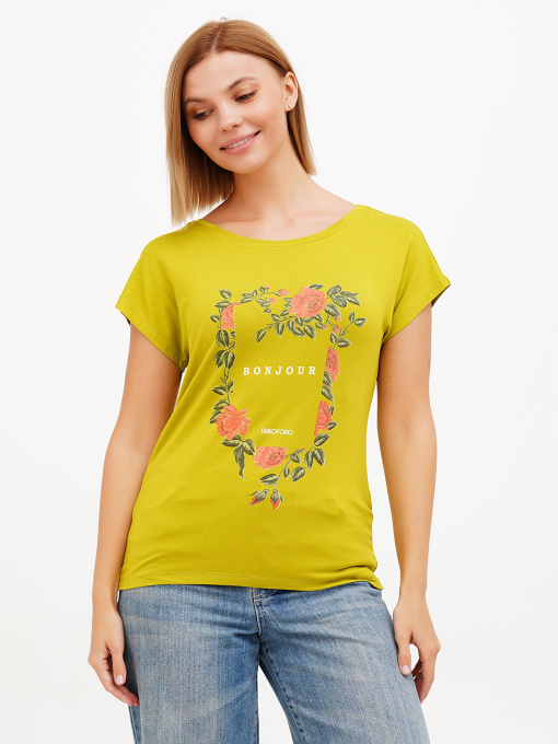 Футболка Sassofono модель A272-SF-1641_оливковый Фото