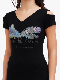 Футболка Sassofono модель A272-SF-1646_чёрный Фото