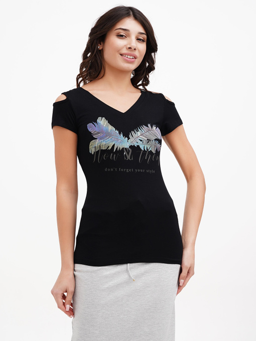 Футболка Sassofono модель A272-SF-1646_чёрный Фото