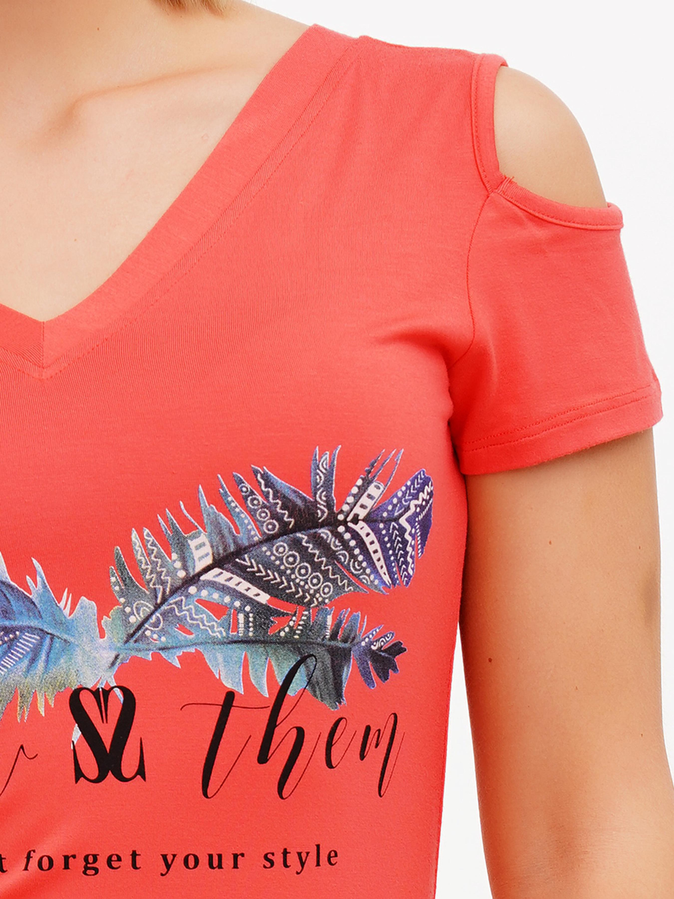 Футболка Sassofono модель A272-SF-1646_коралловый Фото