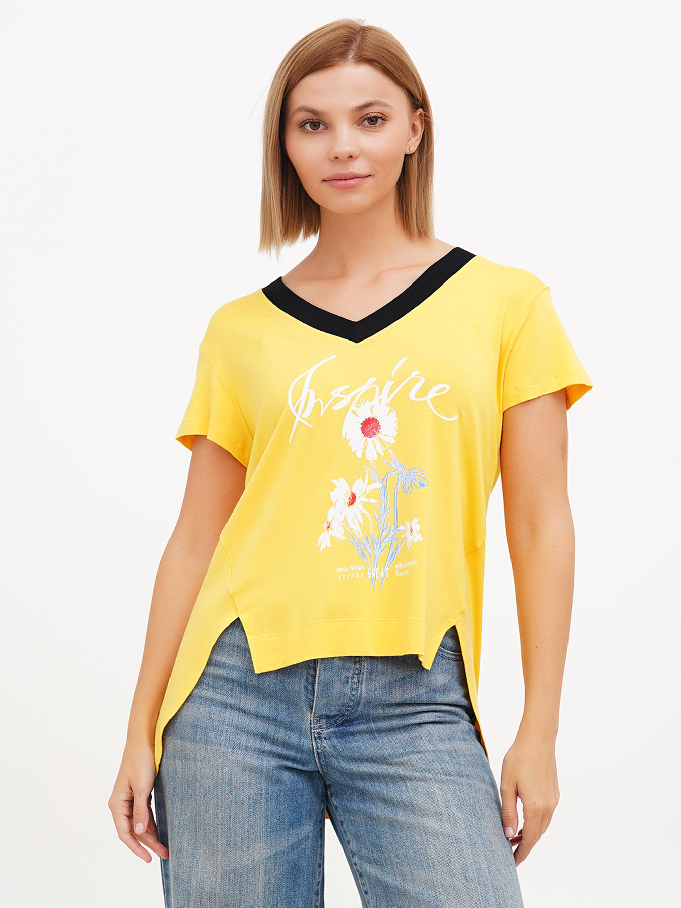 Футболка Sassofono модель A272-SF-1648_жёлтый Фото