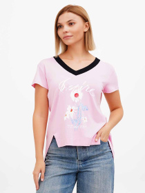 Футболка Sassofono модель A272-SF-1648_розовый Фото