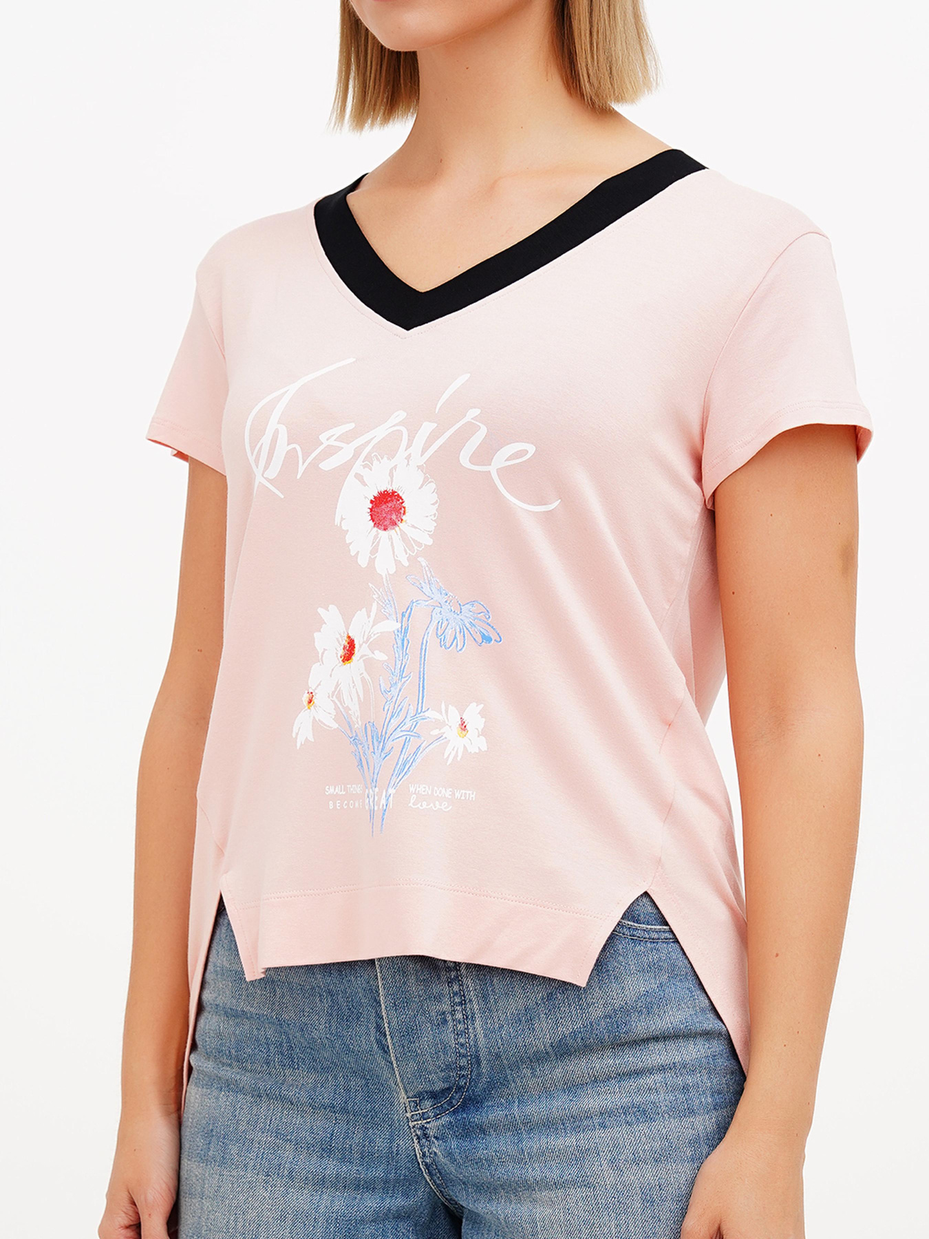 Футболка Sassofono модель A272-SF-1648_пудра Фото