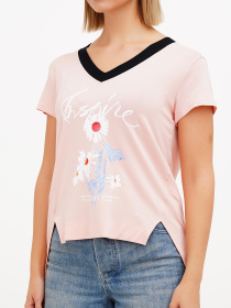 Футболка Sassofono модель A272-SF-1648_пудра Фото