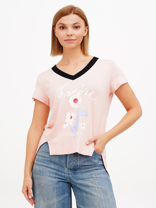 Футболка Sassofono модель A272-SF-1648_пудра Фото