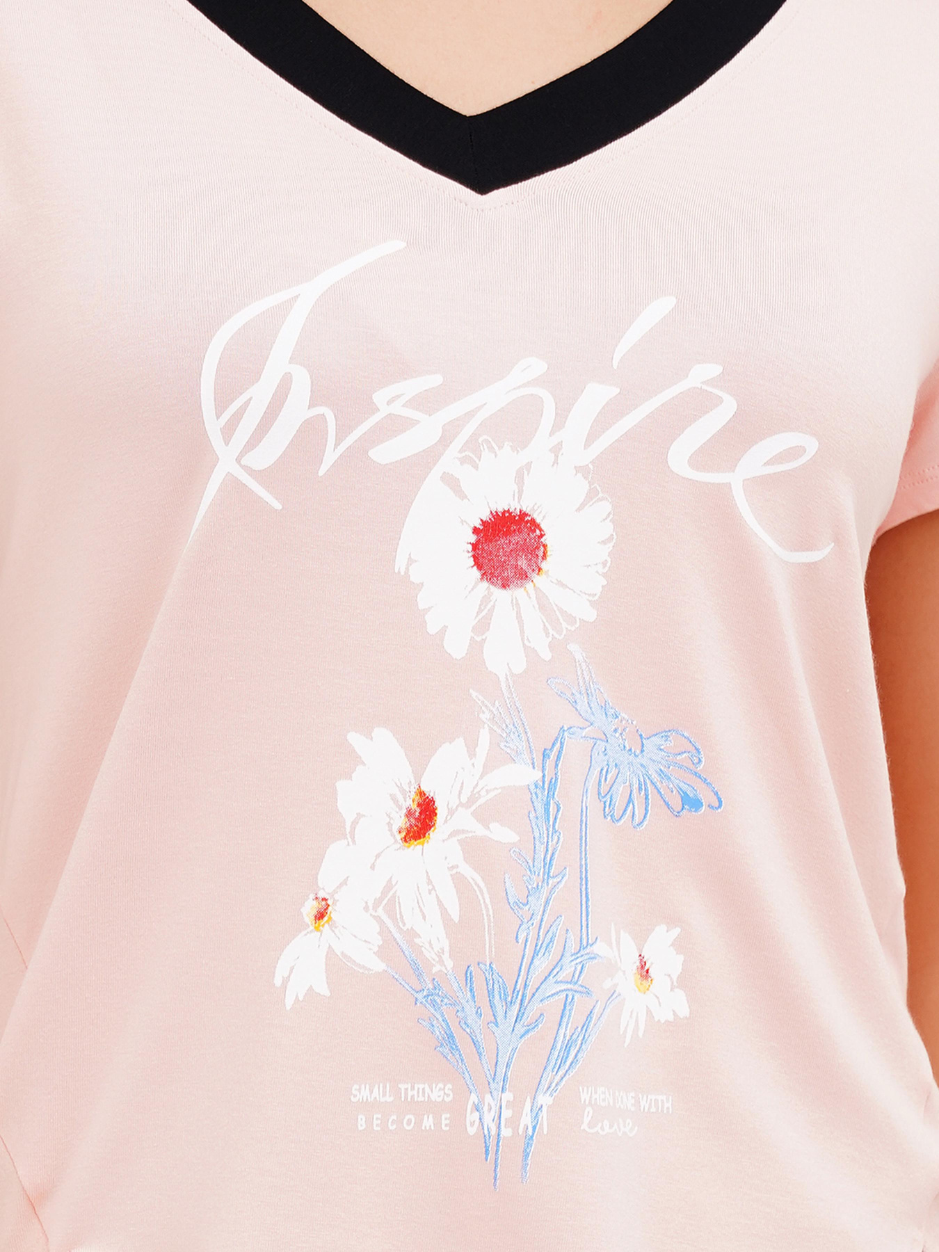 Футболка Sassofono модель A272-SF-1648_пудра Фото