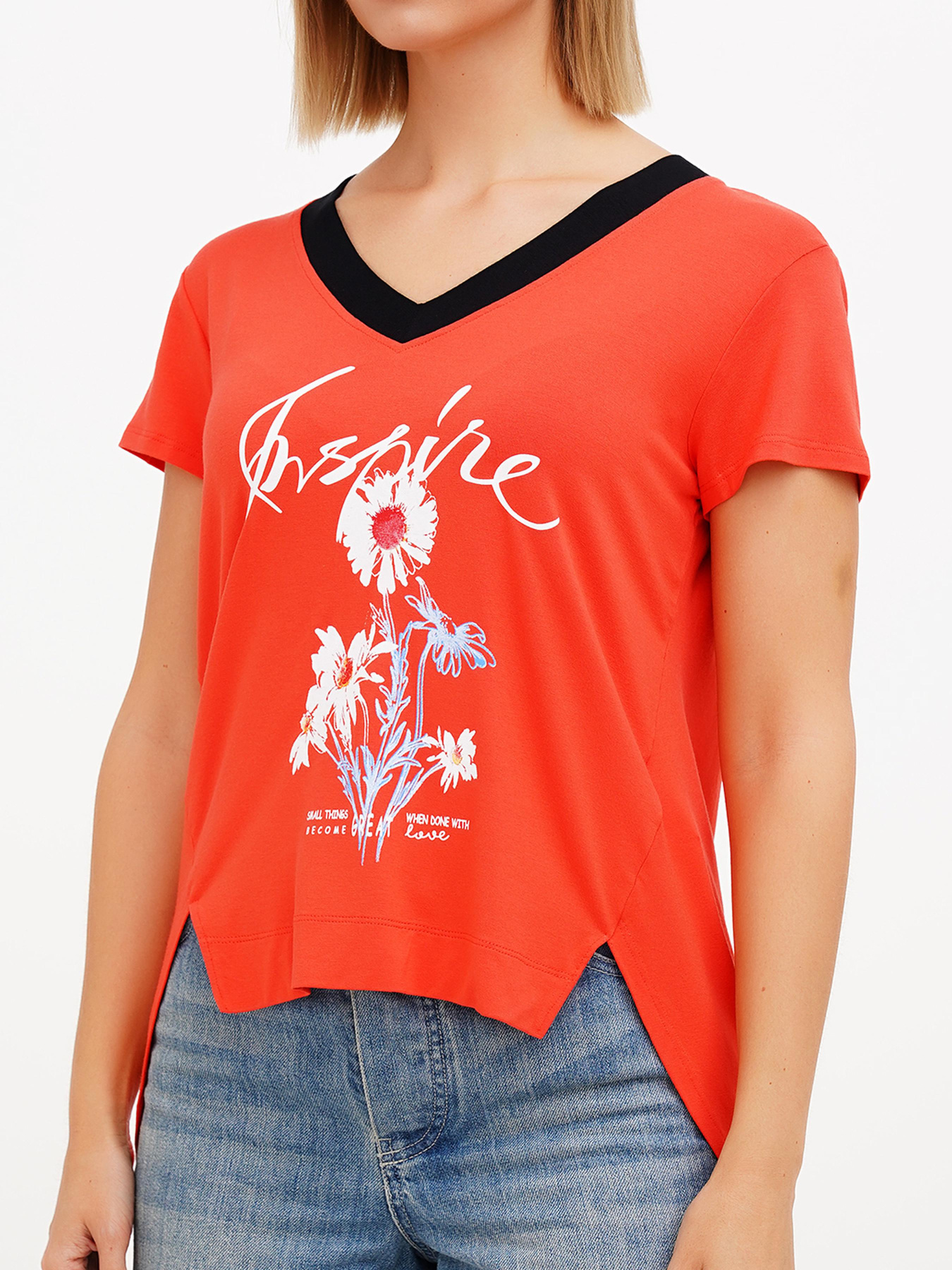 Футболка Sassofono модель A272-SF-1648_коралловый Фото