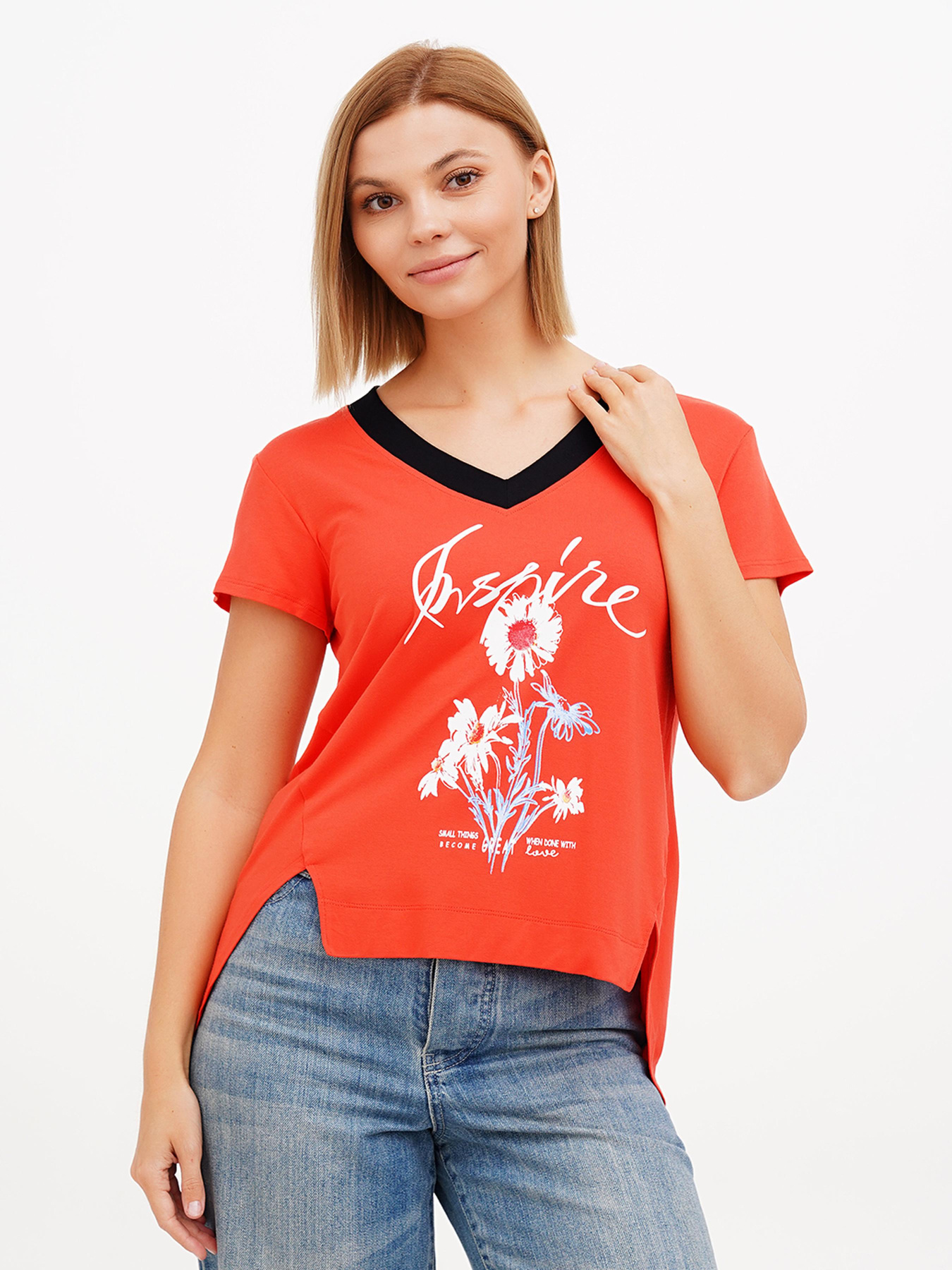 Футболка Sassofono модель A272-SF-1648_коралловый Фото