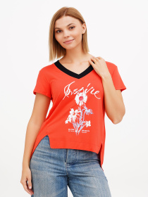 Футболка Sassofono модель A272-SF-1648_коралловый Фото