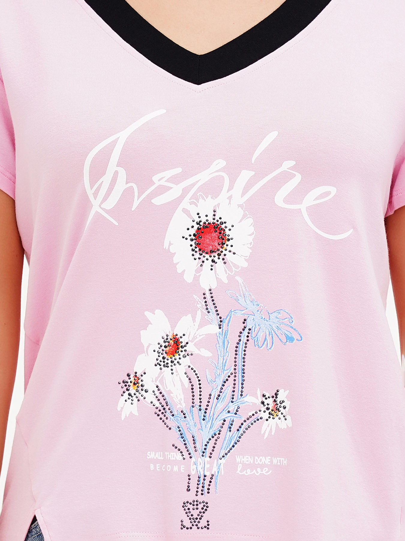 Футболка Sassofono модель A272-SF-1649_розовый Фото