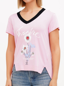 Футболка Sassofono модель A272-SF-1649_розовый Фото