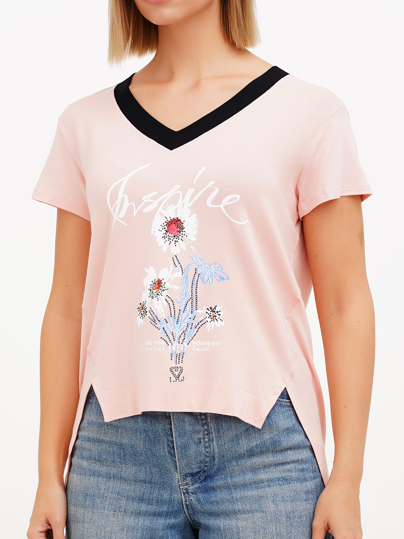 Футболка Sassofono модель A272-SF-1649_пудра Фото