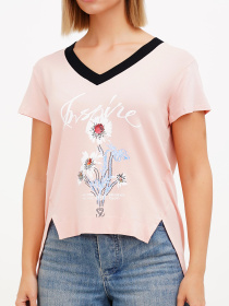 Футболка Sassofono модель A272-SF-1649_пудра Фото